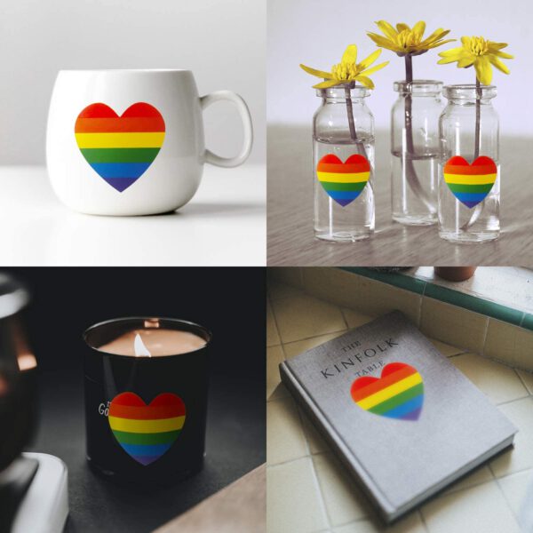 Mini Rainbow Herzform-Sticker (10 Stück) – Bild 3