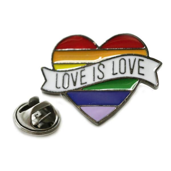 Pride PIN Anstecker emailliert Herzform "Love is Love" – Bild 4