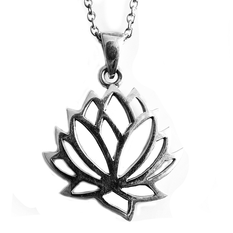 Lotus Blume“ 925er Silber Anhänger mit Kette – sunje