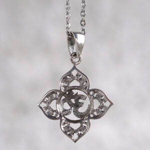Om Lotus Anhänger mit Kette 925er Sterling Silber