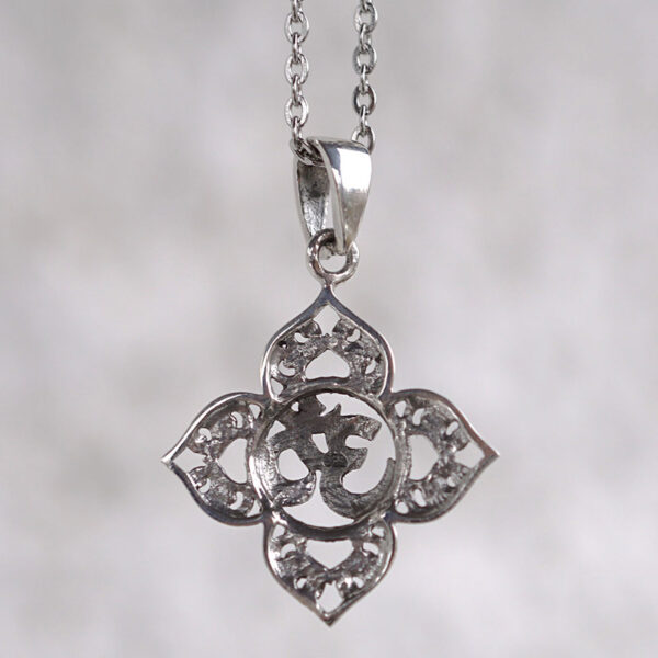 Om Lotus Anhänger mit Kette 925er Sterling Silber – Bild 2