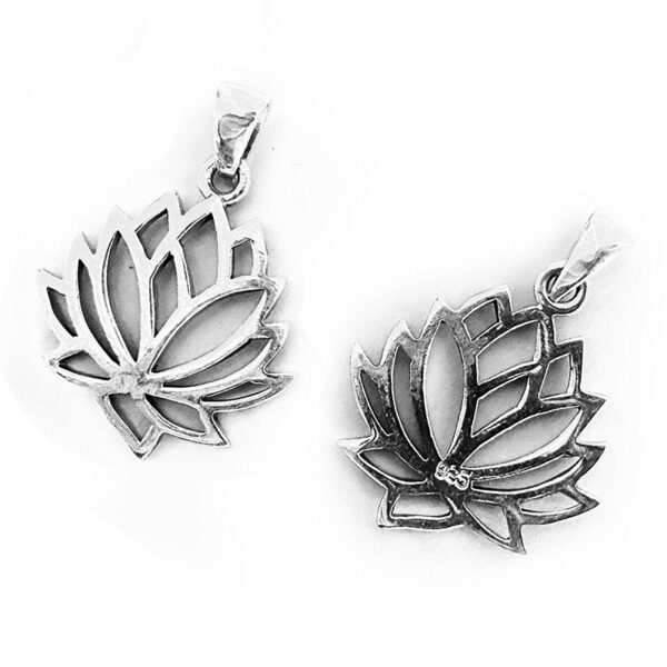 Lotus Anhänger mit Kette 925er Sterling Silber – Bild 6