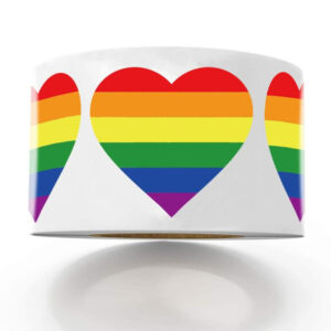 Mini Rainbow Herzform-Sticker (10 Stück)