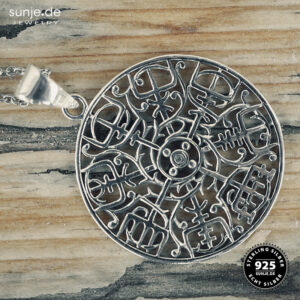 „Wikinger Kompass“  925er Silber Anhänger mit Kette