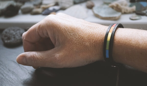 Rainbow Partner Leder Armband LGBTQ - schwarz (2 Stück) – Bild 3