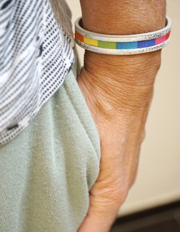 Rainbow Partner Leder Armband LGBTQ - silberfarben (2 Stück) – Bild 5