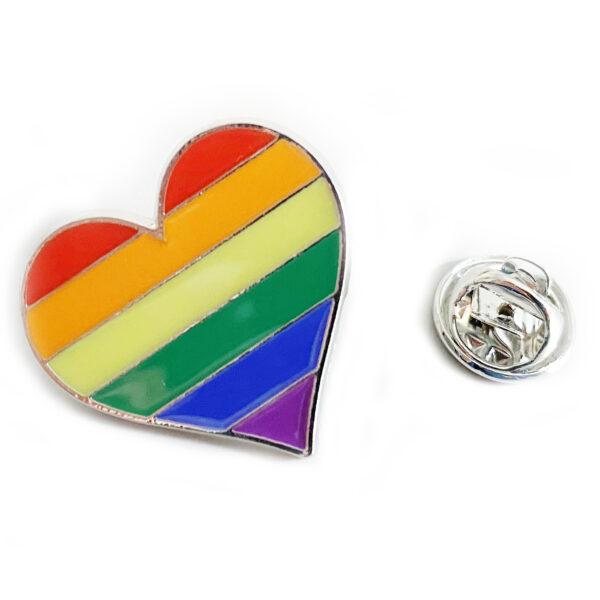 LGBT+Pride Pin Anstecker Emaille - Rainbow Herz – Bild 3