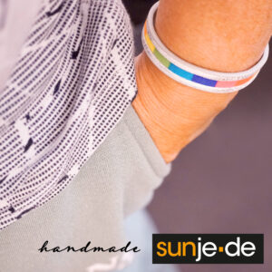 Rainbow Partner Leder Armband LGBTQ – silberfarben (2 Stück)