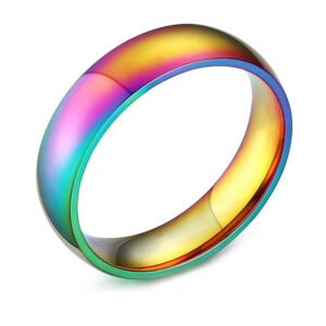 RING “Rainbow Multicolor” aus Edelstahl – LGBT+Pride