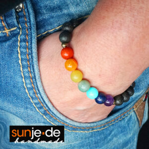 Edelstein Kugel Perlen Armband LGBTQ Regenbogen