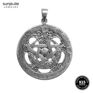 Pentagramm Anhänger mit Kette 925er Sterling Silber