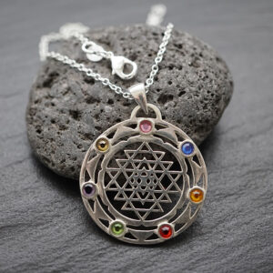 „Sri Yantra – Chakra“  925er Silber Anhänger mit Kette