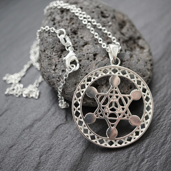 Metatron Chakrasteine Anhänger mit Kette 925er Sterlingsilber – Bild 2