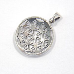 Lebensblume Symbol Anhänger mit Kette 925er Sterling Silber