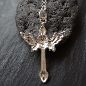 Flügelkreuz Anhänger mit Kette 925er Silber