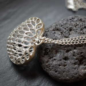 Großes Herz Anhänger mit Kette filigranen 925er Silber