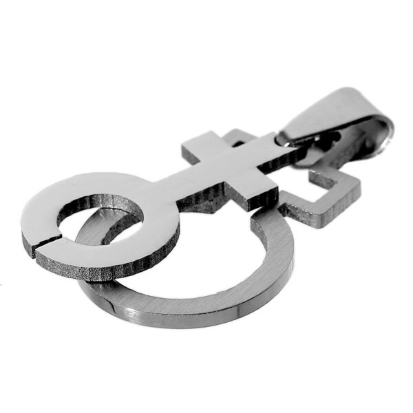 Frauen Symbol gestanzt aus Edelstahl mit Kugelkette