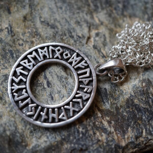 Runen Rad Anhänger mit Kette 925er Sterling Silber