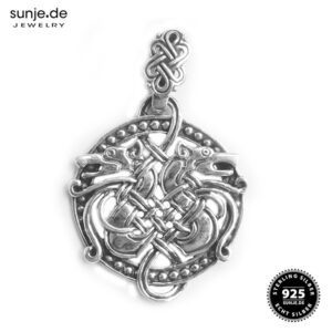 Midgard Schlange Anhänger mit Kette aus 925er Sterling Silber