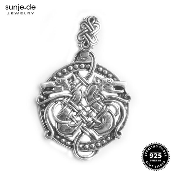 Midgard Schlange Anhänger mit Kette aus 925er Sterling Silber