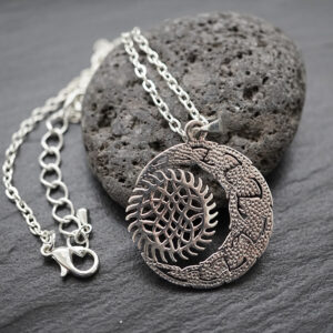 Halbmond Anhänger mit Kette 925er Sterling Silber