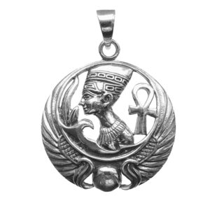 „Nofretete Ankh“  925er Silber-Anhänger mit Kette
