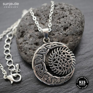 Halbmond Anhänger mit Kette 925er Sterling Silber