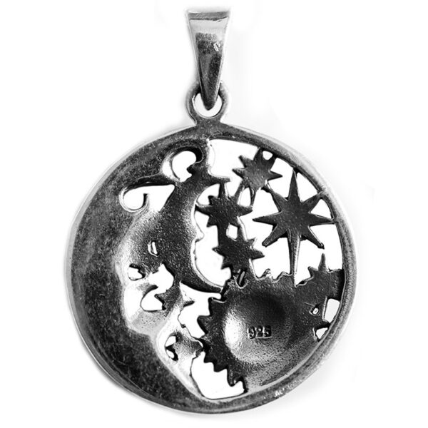 Sonne, Mond & Sterne Anhänger mit Kette 925er Sterling Silber – Bild 3