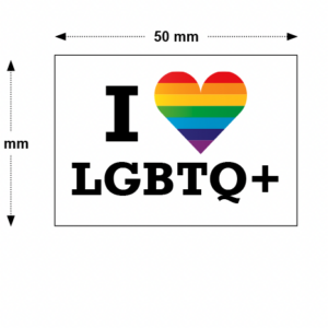 10 Stück  „I Love LGBTQ+“ Sticker