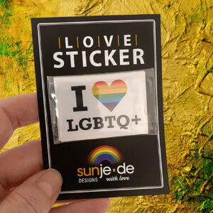 10 Stück  „I Love LGBTQ+“ Sticker