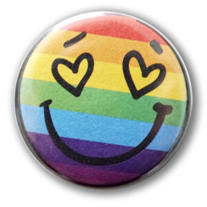 Herz SMILEY Emoji-Button mit Anstecknadel (25 mm)