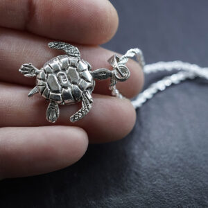 SCHILDKRÖTEN (beweglich) Anhänger – 925er Silber mit Kette