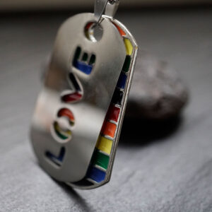 LGBTQ+ Pride DOG TAG Anhänger Emaille Rainbow mit Kugelkette