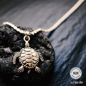 SCHILDKRÖTEN (beweglich) Anhänger – 925er Silber mit Kette