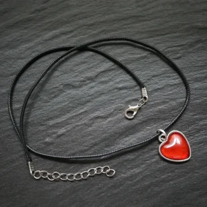 „Candy Heart“ Anhänger Herzform mit schwarzer Halsband