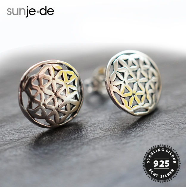 Blume des Lebens Ohrstecker 925er Silber sunje