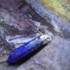LAPISLAZULI Edelsteinspitze 925er Anhänger mit Kette