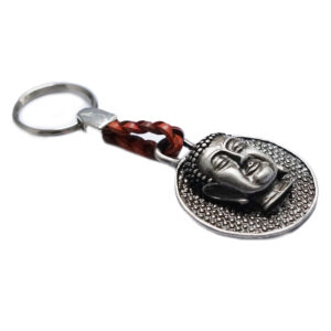 Schlüsselanhänger geflochtenes Leder mit BUDDHAKOPF
