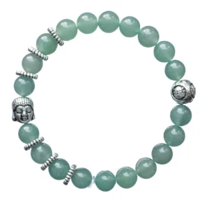 Edelstein Armband Aventurin Silberperle grün | Yoga