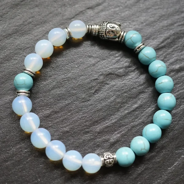 Opalit Türkis – Edelsteinperlen Armband – Bild 2