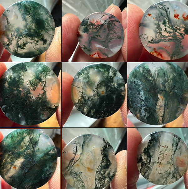 Moosachat Scheibe – Chalcedon Quarz mit wunderschönen feinen natürlichen Flechten – Bild 4